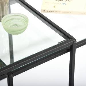 Table basse scandinave transparant verre Verre - Métal - 45 x 50 x 90 cm