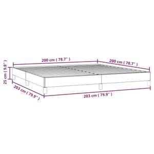 Bettgestell 3016038-3 Braun - Grau - Hellgrau - Breite: 203 cm