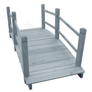 Gartenbrücke 3004590 Grau - Massivholz - Holzart/Dekor - 60 x 56 x 140 cm