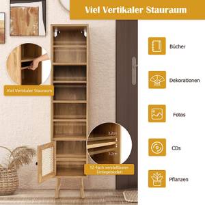 Hochschrank Rattan Braun - Holzwerkstoff - 30 x 137 x 30 cm