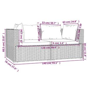 Garten-Lounge-Set (2-teilig) 3013629-12 Schwarz