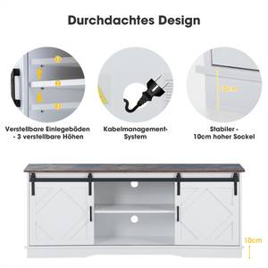 TV-Schrank Retro-industriellerStil Ⅲ Weiß