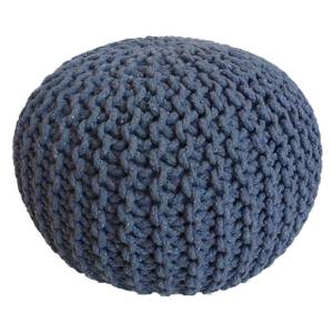 Sitzpouf Runde Blau - 55 x 37 x 55 cm - Naturfaser