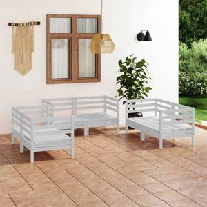 Garten-Lounge-Set Weiß - Massivholz - Holzart/Dekor - 64 x 63 x 64 cm