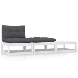 Garten-Lounge-Set (3-teilig) 3007914-11 Weiß - Massivholz - Holzart/Dekor - 70 x 67 x 70 cm