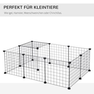 Freigehege D06-055 Schwarz - Metall - 73 x 36 x 106 cm