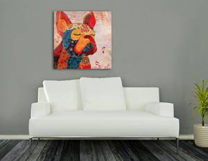 Drucken Französische Bulldogge Pop Art Textil - 80 x 80 x 4 cm