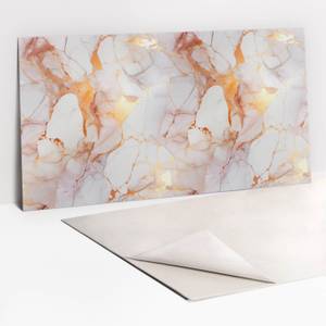 Selbstklebendes Wandpaneel Marmor Beige - Kunststoff - 100 x 50 x 50 cm