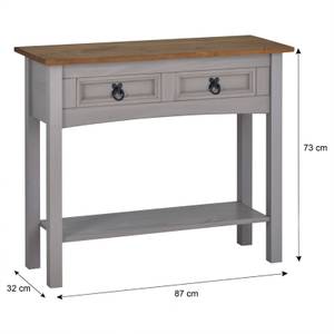 Table console RAMON Gris - Bois massif - 88 x 73 x 32 cm