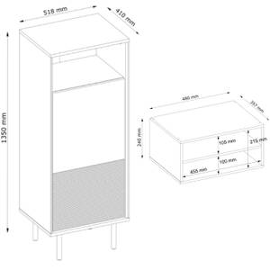 Regale LOFTY TV/HiFi-Einlage Schwarz - Eiche Dekor