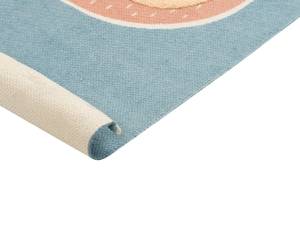 Tapis enfant ISAK Noir - Bleu - Orange - Rose foncé - Fibres naturelles - 80 x 1 x 150 cm