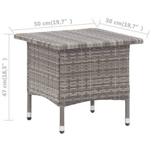 Table d'extérieur Gris - Métal - Polyrotin - 50 x 47 x 50 cm