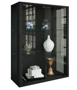 Vitrine Udina Noir - Noir brillant - Bois manufacturé