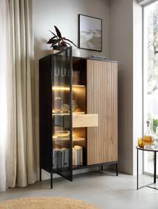 Vitrine TOSENA Schwarz - Holzwerkstoff - 104 x 146 x 39 cm