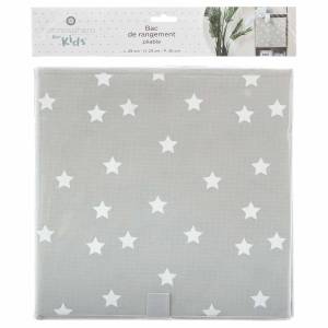 Aufbewahrungsbox Sterne Grau - Textil - 30 x 30 x 30 cm