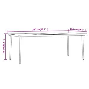 Garten-Essgruppe (9-teilig) 3013410-4 Schwarz - Metall - 100 x 74 x 200 cm