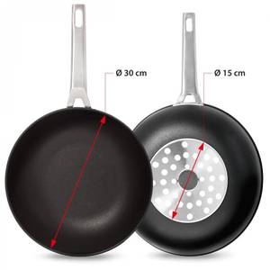 Wok-Pfanne Aire Induction Schwarz - Naturfaser - 2 x 9 x 30 cm