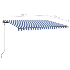 Auvent rétractable 3007209-2 Bleu - Métal - 450 x 300 x 450 cm