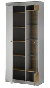 Vitrine SCARA Grau - Holzwerkstoff - 90 x 199 x 35 cm