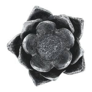 Lot 2 bougeoirs en forme de fleur lotus Noir - Argenté