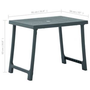 Bistro (lot de 3) 315834 Vert - Matière plastique - 56 x 63 x 81 cm