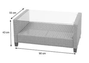 XXL Poly-Rattan Garnitur F10 (4-tlg) Braun - Grau