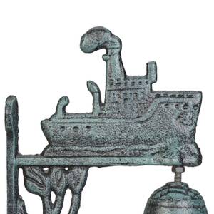 Gusseisen Türglocke mit Schiff Grün - Metall - 10 x 24 x 16 cm