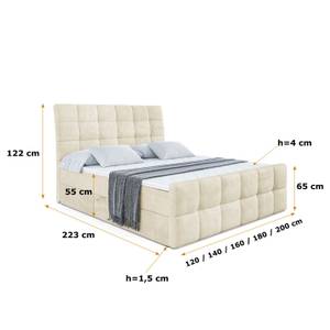 Boxspringbett BRUGO-Z Beige - Breite: 180 cm - H4