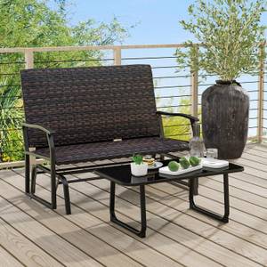 Gartenbank ZB33614NZDE Braun - Polyrattan - 80 x 94 x 120 cm