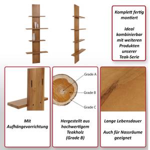 Teak-Wandregal M72 Braun - Holzart/Dekor - Holz teilmassiv - 56 x 151 x 15 cm