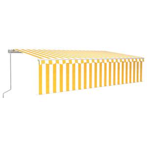 Auvent rétractable 3014348-2 Blanc - Jaune - Largeur : 600 cm