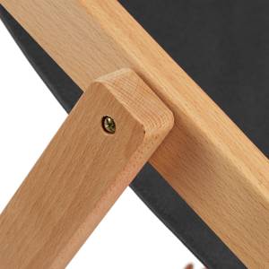 Schwarzer Liegestuhl aus Holz Schwarz - Braun - Holzwerkstoff - Textil - 59 x 89 x 92 cm