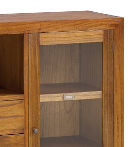 VITRINE AUS HOLZ BRAUN 90 X 35 X 90 Braun - Holz teilmassiv - 90 x 90 x 35 cm