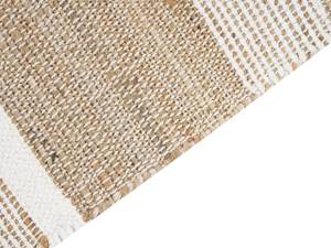 Tapis tressé TALPUR Beige - Crème - Bleu pétrole - Blanc