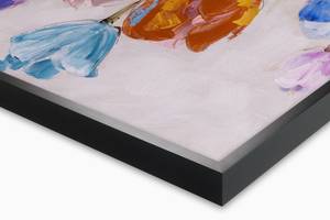 Tableau peint à la main Flowers of Joy Bois massif - Textile - 120 x 60 x 4 cm