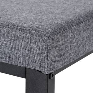 Banquette à chaussures en noir et gris Noir - Gris - Bois manufacturé - Métal - Textile - 81 x 51 x 32 cm