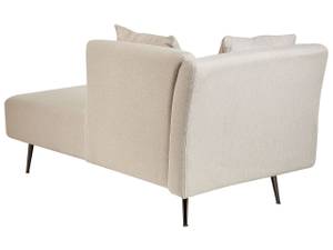 Chaiselongue RIOM Beige - Schwarz - Armlehne davorstehend rechts - Ecke davorstehend links - Textil