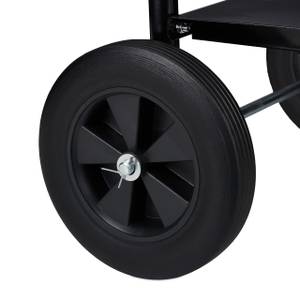 Chariot sur roues pour bûches de bois Noir - Métal - Matière plastique - 46 x 90 x 39 cm