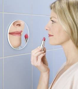 Miroir cosmétique, grossissant Argenté - Verre - 12 x 12 x 1 cm