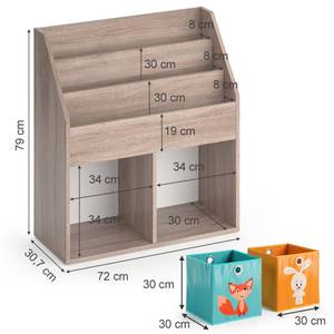 Bücherregal „Luigi“ mit 2 Faltboxen Tiefe: 31 cm