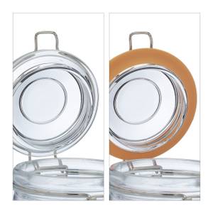 Aufbewahrungsgläser 3er Set Orange - Glas - Metall - Kunststoff - 14 x 26 x 10 cm