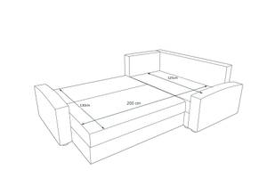 Ecksofa CHIEV-PLUS Schwarz - Rot - Ecke davorstehend rechts