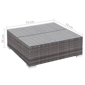 Garten-Sofagarnitur Grau - Metall - Polyrattan - 74 x 26 x 74 cm