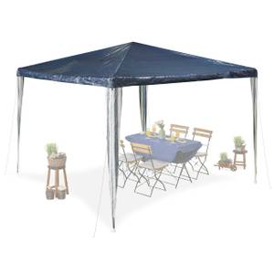 Dunkelblauer Pavillon 3x3 m Blau - Weiß - Metall - Kunststoff - 300 x 250 x 300 cm