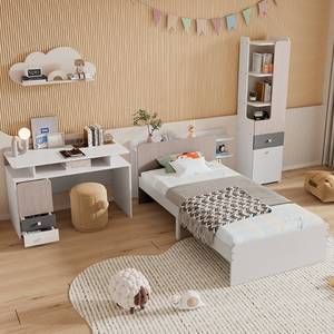 Jugendzimmer-Set BuchZoom Ⅰ (3er-Set) Weiß - Holzwerkstoff - 121 x 72 x 225 cm