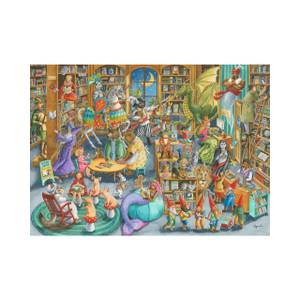 Puzzle Eine Nacht in der Bibliothek Papier - 28 x 6 x 38 cm