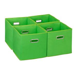 Lot de 4 boîtes de rangement Vert - Argenté