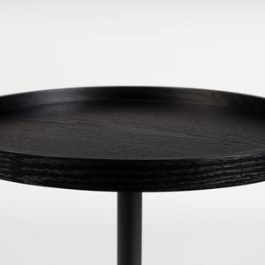 Table d'appoint ronde noir Noir - En partie en bois massif - 46 x 56 x 46 cm