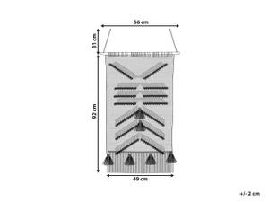 Suspension murale en tissu PAKPATTAN Noir - Rose foncé - Blanc - Fibres naturelles - 56 x 123 x 1 cm