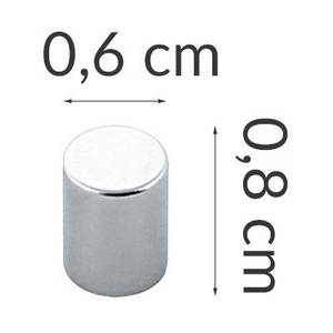 Magnet-Set, 6-tlg., extra stark Silber - Metall - 1 x 1 x 1 cm